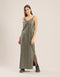 Sleeveless long dress with adjustable thin straps